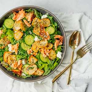 Everything Bagel Smoked Salmon and Kale Salad | Paperny Family JCC