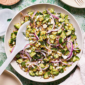 Cucumber Salad with Crunchy Quinoa and Lemon Vinaigrette | Paperny Family JCC
